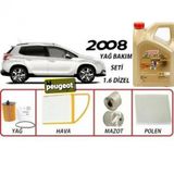 Peugeot 2008 1.6 Dizel Yag Bakim Ful Set +Castrol Edge 5W30 Dpf 4Lt Motor Yag 2023 Uretım