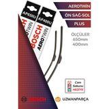 Peugeot 2008 2013-2019 Muz Tipi Aerotwin Plus Ön Silecek Takımı Bosch AP650U+AP400U