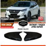 Peugeot 2008 2019 Sonrası Uyumlu Batman Yarasa Ayna Kapağı Piano Black Abs Plastik Sağ Sol Takım