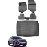 Peugeot 2008 2024 Model Alt Kademe Bagaj Havuzu+Araca Özel Üretim 3D Havuzlu Paspas Takımı - Siyah