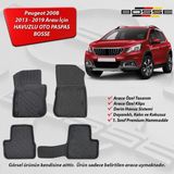Peugeot 2008 Paspas Araca Özel 2013 2019 BOSSE 3D Havuzlu Oto Paspas - Siyah