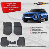 Peugeot 2008 Paspas Araca Özel 2019 Sonrası BOSSE 3D Havuzlu Oto Paspas - Siyah