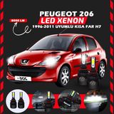 Peugeot 206 1996-2011 Kısa Far Uyumlu Şimşek Etkili Led Xenon Light Series H7