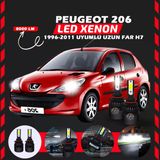 Peugeot 206 1996-2011 Uzun Far Uyumlu Şimşek Etkili Led Xenon Light Series H7