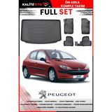 Peugeot 206 2001 Model 4d Bagaj ve Pro Serisi Havuzlu Paspas Takımı - Siyah