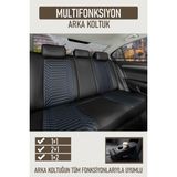 Peugeot 206 Deri Oto Koltuk Kılıfı Ön Arka Set Exclusıve Serisi Siyah Mavi Scr - Siyah - Mavi