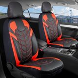 peugeot 206 Uyumlu Full Deri Oto Koltuk Kılıfı Ön Arka Set Classy Model Kırmızı Siyah Sc - Kırmızı - Siyah