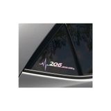 Peugeot 206 Yan Cam Sticker Oto Kapı 20 Cm X 7 Cm Holo-Chroma