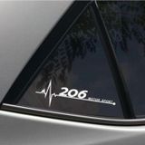 Peugeot 206 Yan Cam Sticker Oto Kapı Çıkartma 20cmx7cm