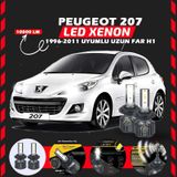 Peugeot 207 1996-2011 Uzun Far Uyumlu Şimşek Etkili Led Xenon Premium Series H1