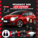 Peugeot 208 2012-2020 Kısa Far Uyumlu Şimşek Etkili Led Xenon Light Series H7