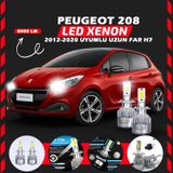 Peugeot 208 2012-2020 Uzun Far Uyumlu Şimşek Etkili Led Xenon Performance Series H7