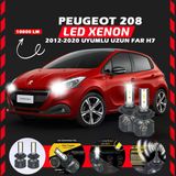 Peugeot 208 2012-2020 Uzun Far Uyumlu Şimşek Etkili Led Xenon Premium Series H7