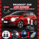 Peugeot 208 2012-2020 Uzun Far Uyumlu Şimşek Etkili Led Xenon Pro Series H7