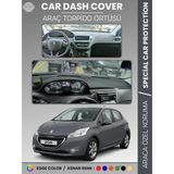 Peugeot 208 A9 (2012-2019) Torpido Örtüsü Ön Panel Koruma Tam Uyum Uv Koruma Kaymaz Kolay Montaj