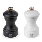Peugeot 2/24291 Bistro Biber Ve Tuz Değirmeni, Ahşap, 5 x 5 x 10 cm, Mat Beyaz/Siyah