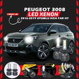 Peugeot 3008 2016-2019 Kısa Far Uyumlu Şimşek Etkili Led Xenon Premium Series H7
