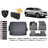 Peugeot 3008 2016 Model Üst Bagaj Havuzu+4d Araca Özel Havuzlu Paspas Takımıı Rice - Siyah