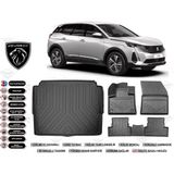 Peugeot 3008 2017 Model Alt Bagaj Havuzu Araca Özel Siyah Extra Havuzlu Paspas Takımı