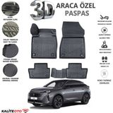 Peugeot 3008 2017 Model Tam Uyumlu Kokusuz 3D Havuzlu Paspas - Siyah