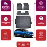 Peugeot 3008 2018 Model Üst Bagaj Havuzu+4d Araca Özel Havuzlu Paspas Takımıı Maxii - Siyah