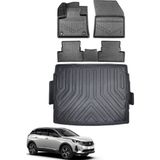 Peugeot 3008 2023 Model Üst Kademe Bagaj Havuzu+Araca Özel Üretim 3D Havuzlu Paspas Takımı - Siyah