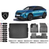 Peugeot 3008 Hybrid 2024 Model Alt Bagaj Havuzu Araca Özel Siyah Extra Havuzlu Paspas Takımı