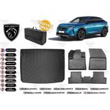 Peugeot 3008 Hybrid 2025 Model Üst Bagaj Havuzu+4d Araca Özel Havuzlu Paspas Takımıı Rice - Siyah