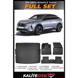 Peugeot 3008 Hybrid Alt Bagaj Havuzu+4.5d Havuzlu Paspas Seti 2024 Model - Siyah