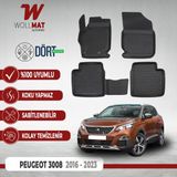 Peugeot 3008 Paspas 2016 2024 Arası Uyumlu 3D Havuzlu Paspas Seti - Siyah