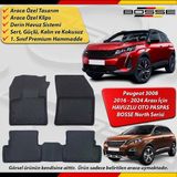 Peugeot 3008 Paspas Araca Özel 2016 - 2024 Arası Için Derin Havuzlu Paspas Bosse North Serisi - Siyah