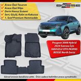 Peugeot 3008 Paspas Hybrid Araca Özel 2024 ve Sonrası Derin Havuzlu Paspas Bosse North Serisi - Siyah