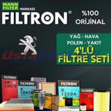 Peugeot 301 1.6 Hdi Mann Filtron Filtre Bakım Seti 2013 - 2018 (495301183)