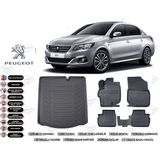 Peugeot 301 2019 Model Bagaj Havuzu Araca Özel Siyah Havuzlu Paspas Takımı Sett
