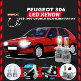 Peugeot 306 1993-1997 Uzun Kısa Far Uyumlu Şimşek Etkili Led Xenon Performance Series H4