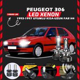 Peugeot 306 1993-1997 Uzun Kısa Far Uyumlu Şimşek Etkili Led Xenon Premium Series H4
