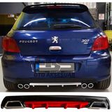 Peugeot 307 Difüzör Arka Tampon Eki 2 Egzoz Çıkışlı Kırmızı Lüx Tip
