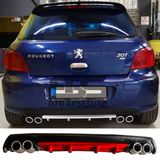 Peugeot 307 Difuzor Arka Tampon Eki 4 Egzoz Cikisli Kirmizi Lux Tip