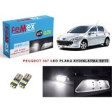 Peugeot 307 LED Plaka Aydınlatma Ampul Seti FEMEX Parlak Beyaz