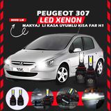 Peugeot 307 Makyajlı Kasa Kısa Far Uyumlu Şimşek Etkili Led Xenon Light Series H1