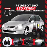 Peugeot 307 Makyajlı Kasa Uzun Far Uyumlu Şimşek Etkili Led Xenon Light Series H7