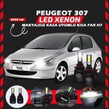 Peugeot 307 Makyajsız Kasa Kısa Far Uyumlu Şimşek Etkili Led Xenon Light Series H7