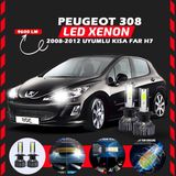 Peugeot 308 2008-2012 Kısa Far Uyumlu Şimşek Etkili Led Xenon Pro Series H7