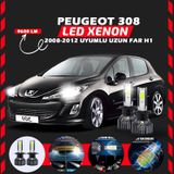 Peugeot 308 2008-2012 Uzun Far Uyumlu Şimşek Etkili Led Xenon Pro Series H1