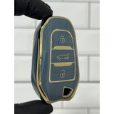 Peugeot 308 408 508 2008 3008 5008 Uyumlu Smart Nano Anahtar Kılıfı Gri - Gold