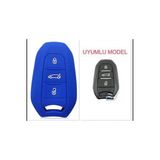 Peugeot 308 508 2008 3008 4008 5008 Uyumlu Silikon Anahtar Kılıfı (Sustasız) Mavi Renk