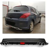 Peugeot 308 Uyumlu Body Kit Difüzör 4 Çıkış Yuvarlak Siyah Model 2