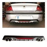 Peugeot 407 Difüzör Arka Tampon Eki 4 Egzoz Çıkışlı Gri Siyah