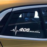 Peugeot 408 Yan Cam Sticker Oto Kapı Çıkartma 20cmx7cm