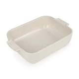 Peugeot Appolia dikdörtgen saplı fırın kabı, seramik, ekru/beyaz, 6,2 x 25,16,8 cm, kapasite: yakl. 1 l, 60084